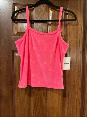 Hurley Pink Terry Camisole Tank with Adjustable Straps